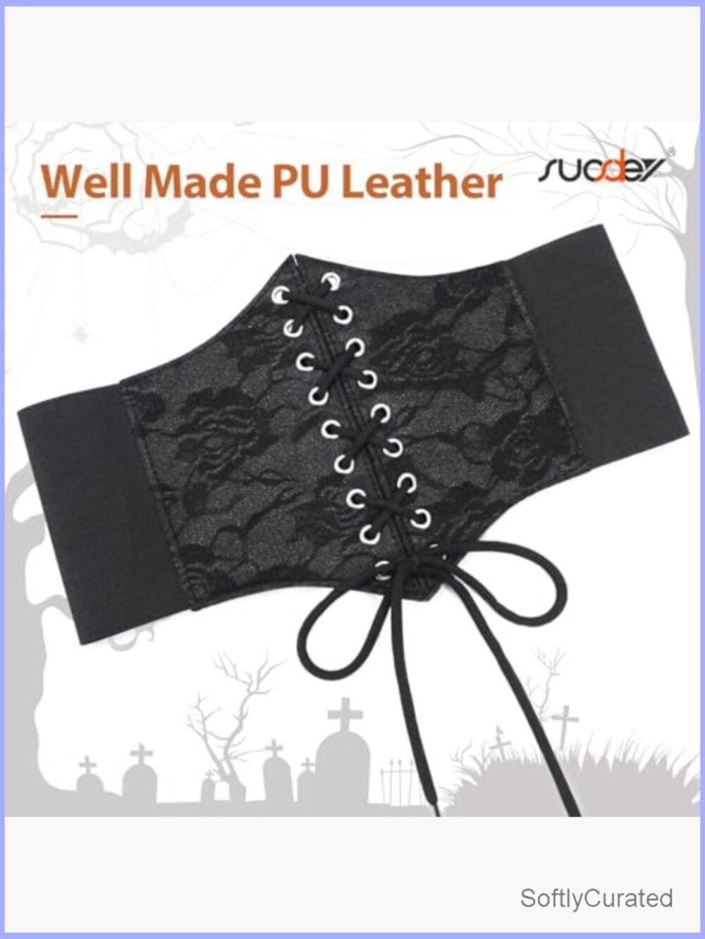 Vintage Lace-Up Elastic Waist Corset Belt for Women - Picture 3 of 7